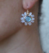 Labradorite & Moonstone Flower Earrings