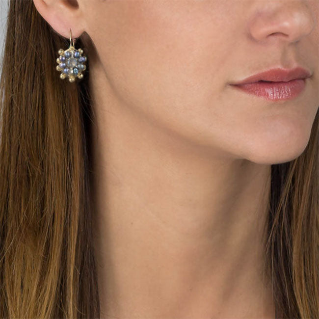 Labradorite Small Mandala Earrings