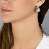 Rose Quartz Labradorite Flower Earrings