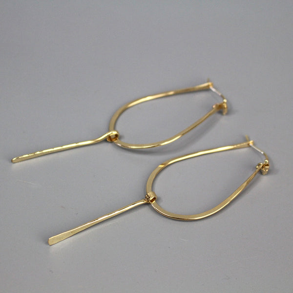 Gold Dangle Hoop Earrings