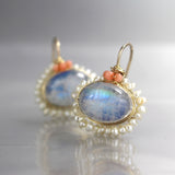 Moonstone And Pearl Mandala earrings