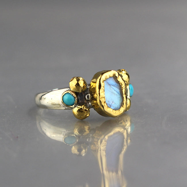 Solid Gold Moonstone Helena Ring