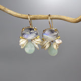 Moonstone Keshi Pearl Big Bee Earrings