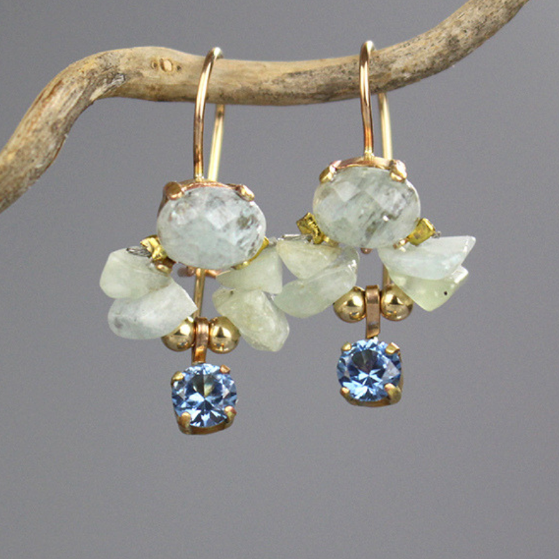 Small Aquamarine Butterfly Earrings