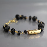 Gold Filled Onyx Chain Bracelet