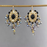 Onyx Gray Pearl Maharaja Earrings