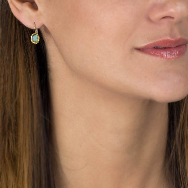 Solid Gold Labradorite Earrings