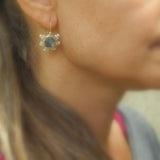 Labradorite Flower Star Earrings