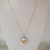 Lab Opal Pearl Clover Necklace