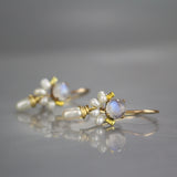 Moonstone Pearl Petite Dancer Earrings
