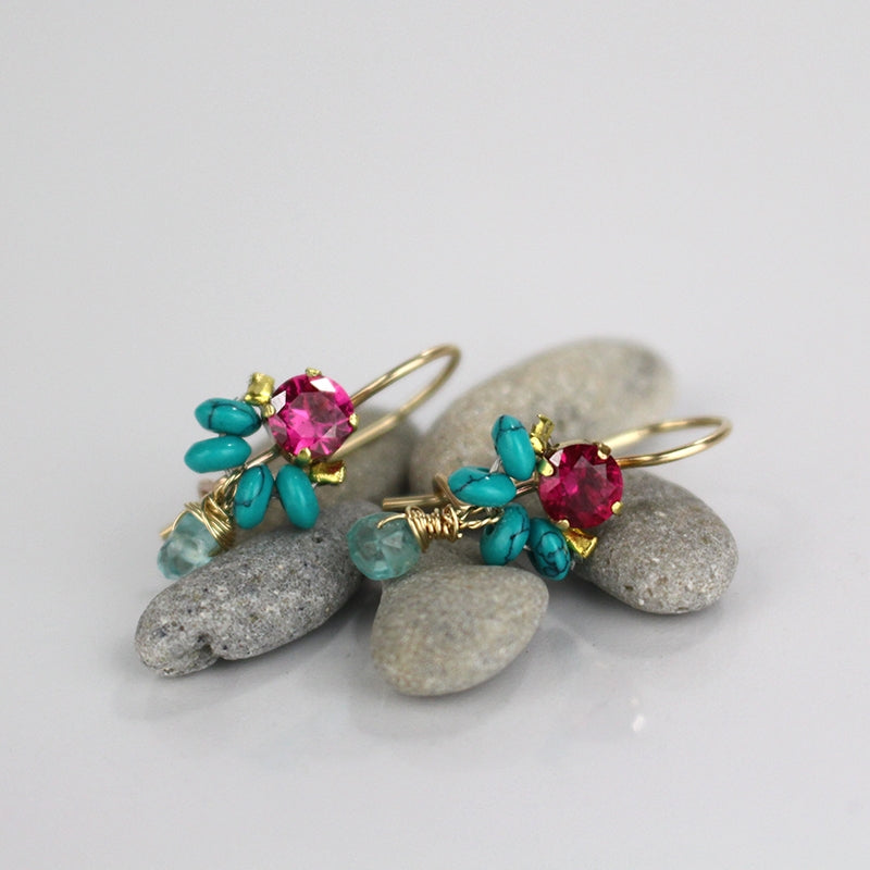 Turquoise Howlite Petite Dancer Earrings