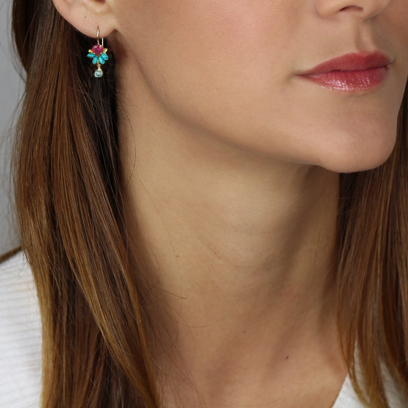 Turquoise Howlite Petite Dancer Earrings