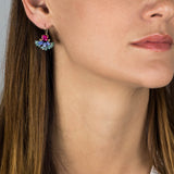 Pink Zircon Fan Earrings