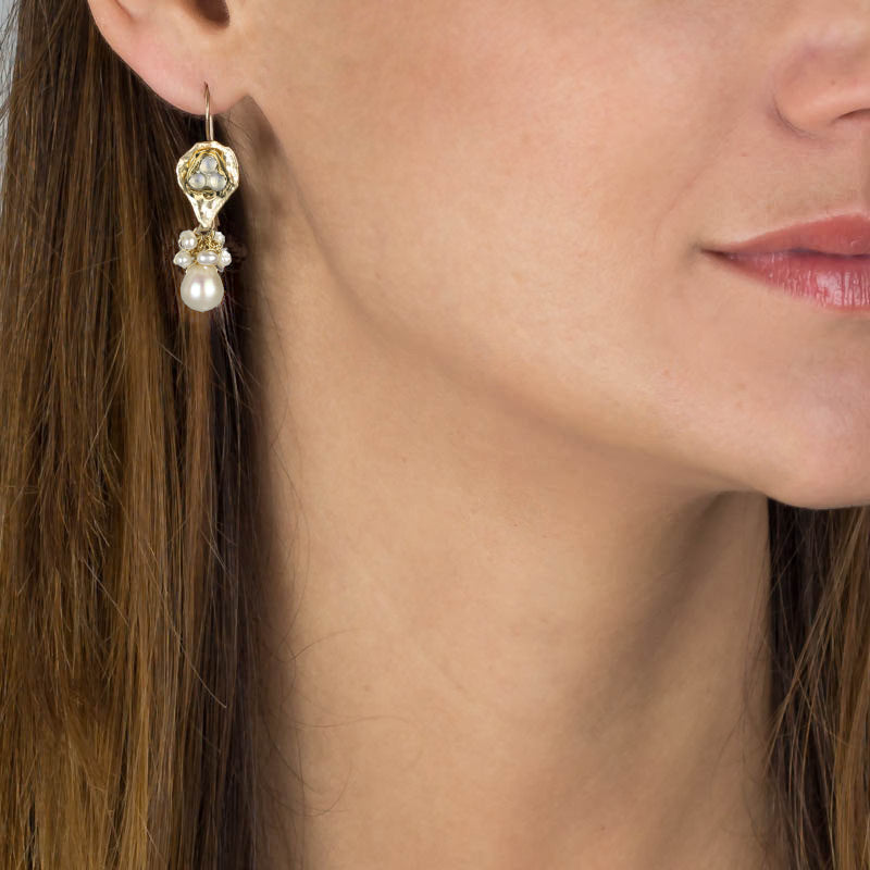 Moonstone Pearl Protection Earrings
