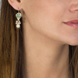 Turquoise Pearl Gold Filled Protection Earrings