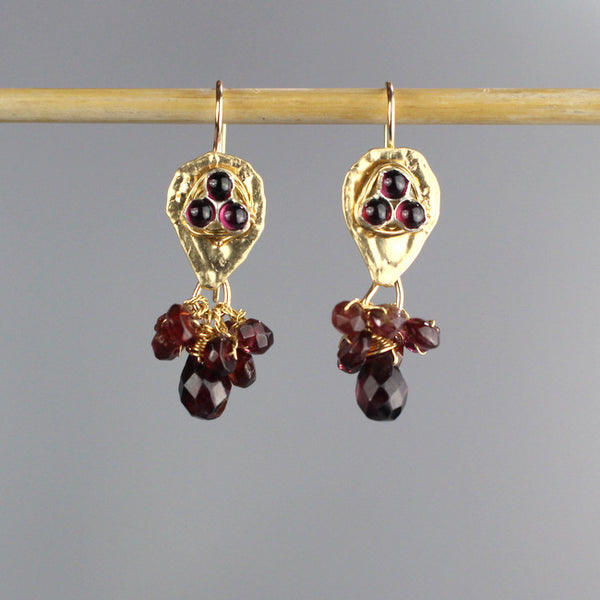 Garnet Protection Earrings and Necklace