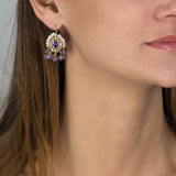 Cubic Zirconia Amethyst Cherkes Earrings