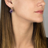 Purple Zircon Amethyst Bee Earrings