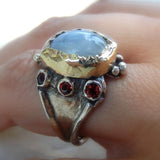 Moonstone Gold and Silver Queen Ring