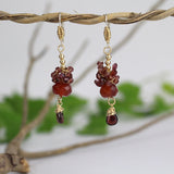 Garnet Raspberry Cluster Earrings