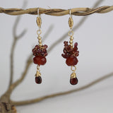 Garnet Raspberry Cluster Earrings