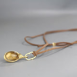 Reversible Gemstone Leather Necklace