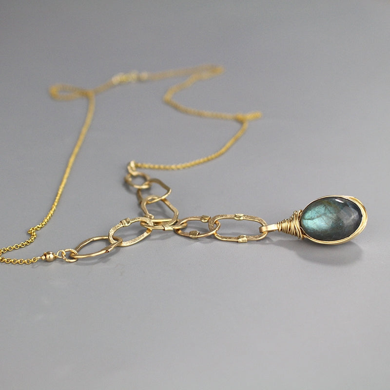 Reversible Gemstone Link Necklace