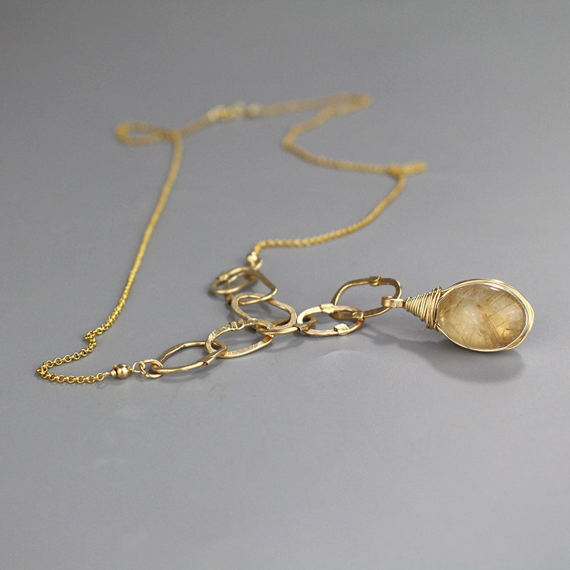 Reversible Gemstone Link Necklace