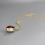 Reversible Gemstone Pendant Y Necklace