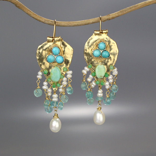 Turquoise Gold Filled Sherazade Earrings