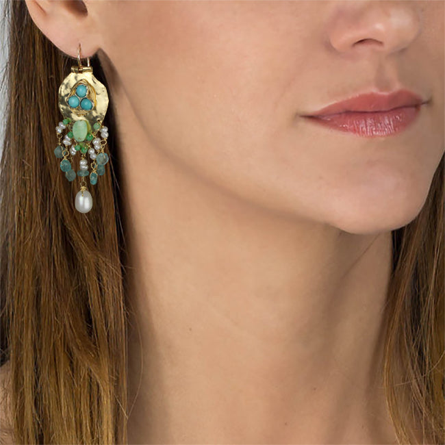 Turquoise Gold Filled Sherazade Earrings