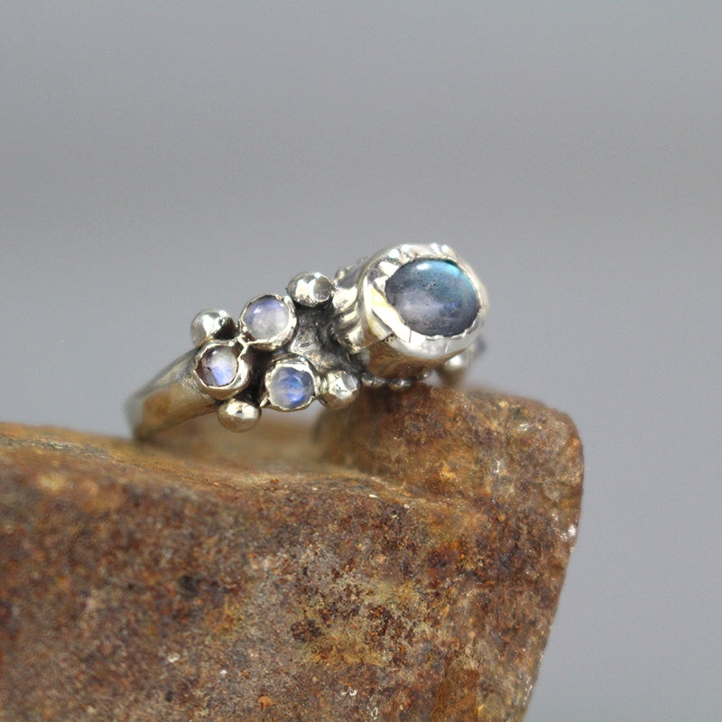 Silver Labradorite Moonstone Caterina Ring – Yifat Bareket Jewelry