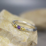 Amethyst Gold and Silver Ring
