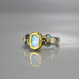 24K Gold Moonstone Diamond Helena Ring