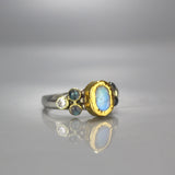 24K Gold Moonstone Diamond Helena Ring