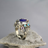 Sterling Silver Lapis Queen Ring