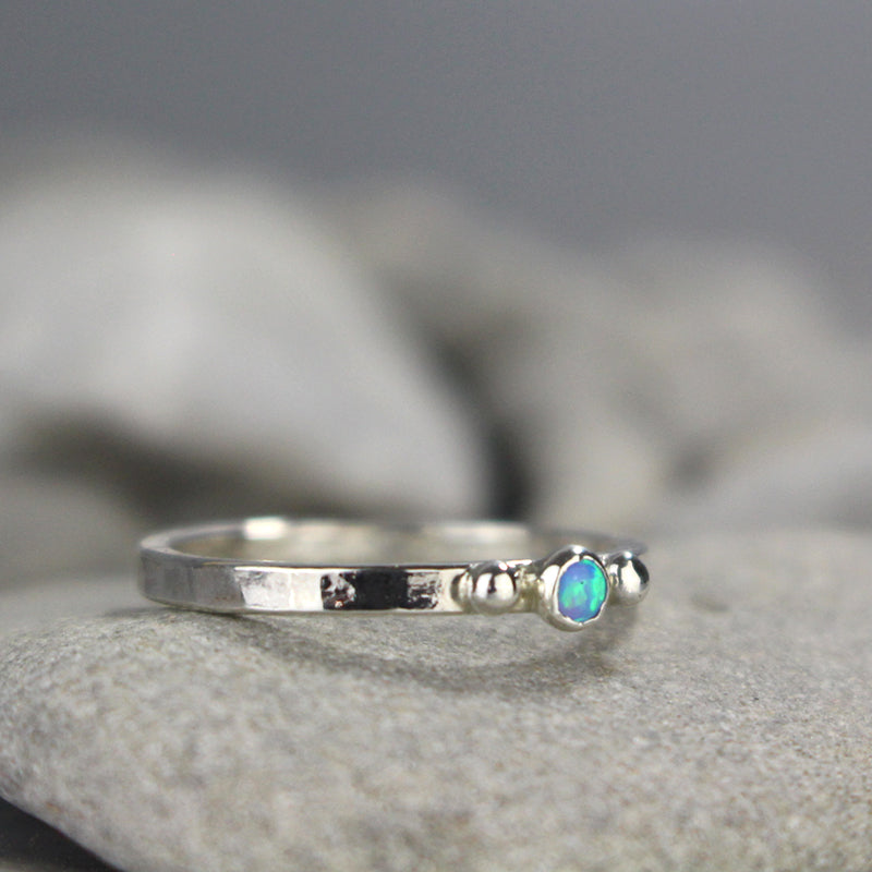 Sterling Silver Birthstone Stacking Ring