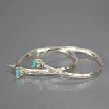 Extra Large Silver Amazonite Hoops