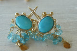 Turquoise Blue Lagoon Earrings in 14K gold filled