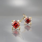 Pearl Red CZ Victoria Earrings