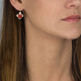 Pearl Red CZ Victoria Earrings