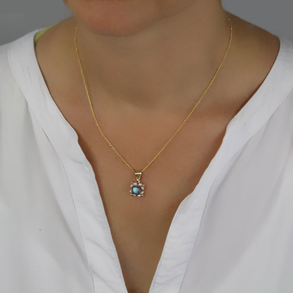 Labradorite Pearl Victoria Necklace