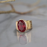 Red CZ Wire Wrapped Ring